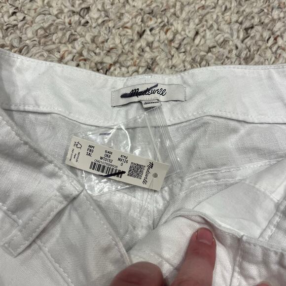 NWT Madewell The Zoe Relaxed Wide Leg Pant Linen Sz 0 Coastal Preppy - Picture 2 of 7